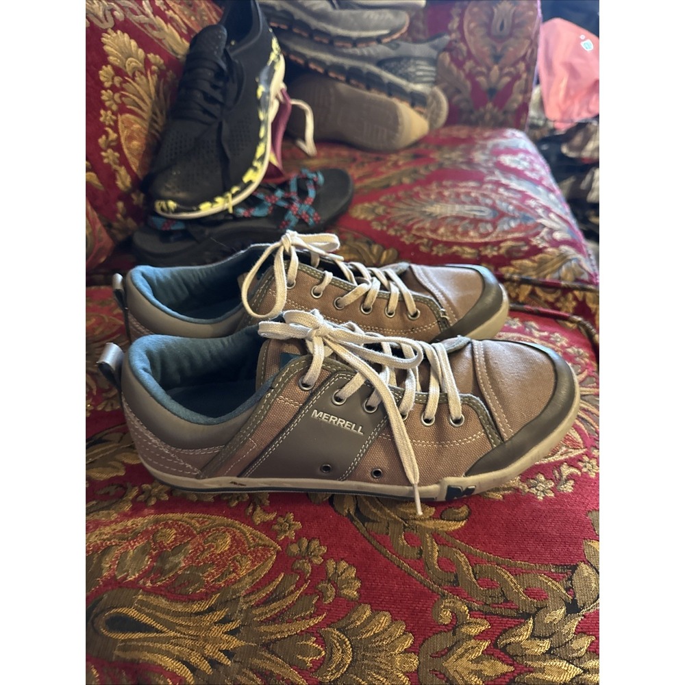 MERRELL "Boulder" Lace Up Men's Shoes Brown & Beige Comfort Shoes Sz 10.5